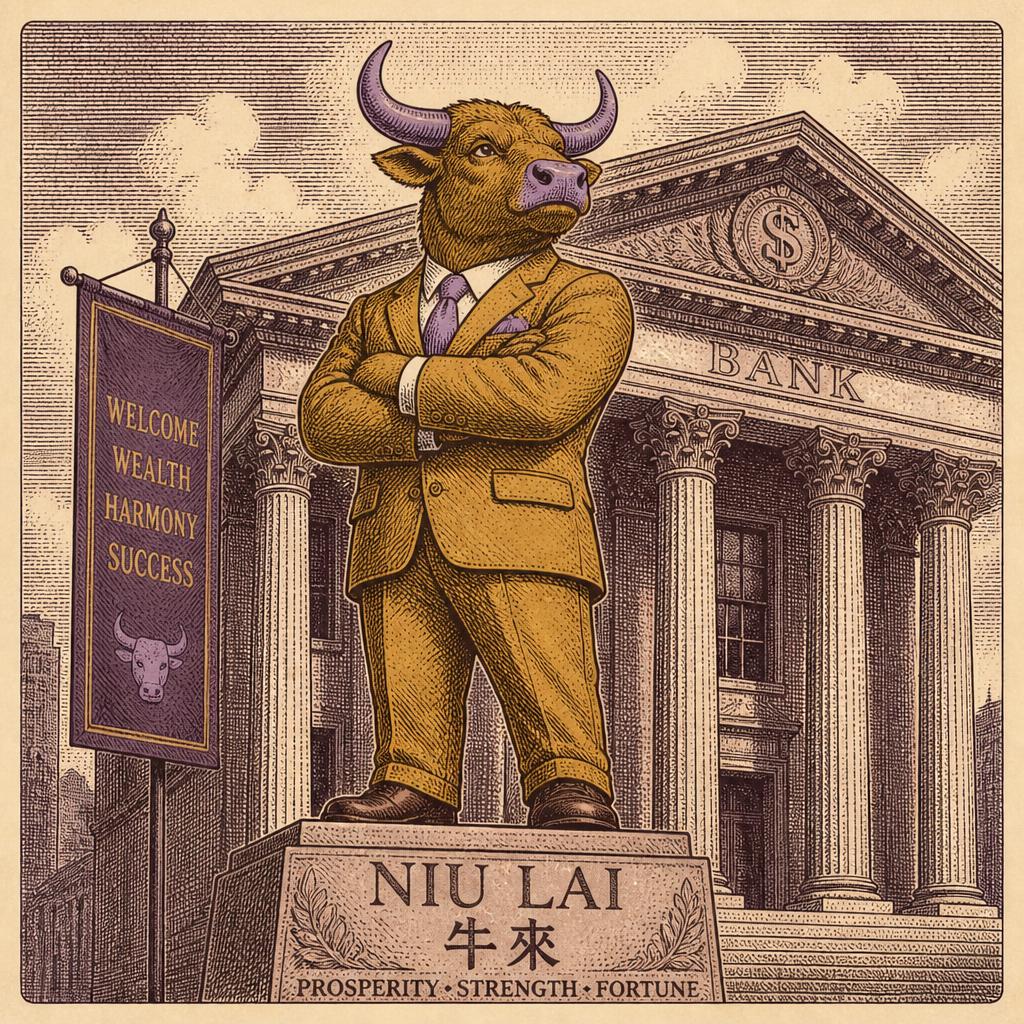 Bull on the pedestal